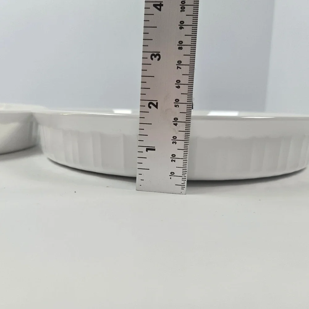 Corning Ware French White Quiche Tart Dish Set of 2 24cm Round White Ceramic